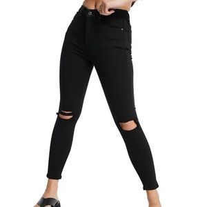 Topshop high waist skinny ripped jeans